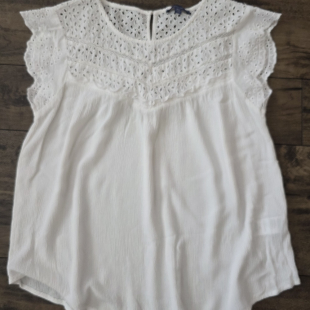 Democracy White Lace Blouse